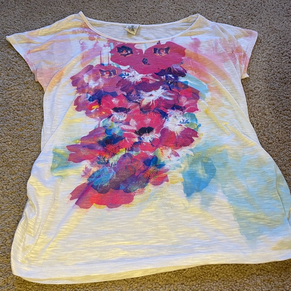 White Abstract Floral Shirt